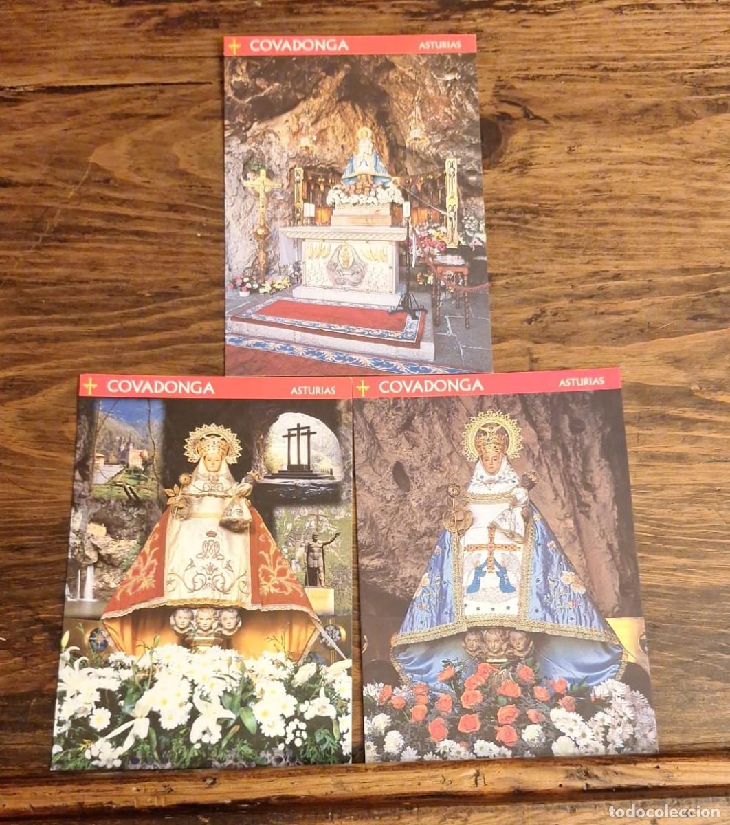 Postales: Tres Postales Vintage Religiosas Virgen de Covadonga &rdquo; La Santina&rdquo; Asturias