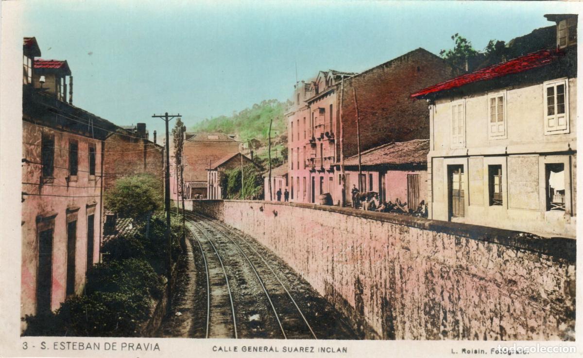 Postales: BONITA POSTAL - SAN ESTEBAN DE PRAVIA (ASTURIAS) CALLE GENERAL SUAREZ INCLAN - L. ROISIN