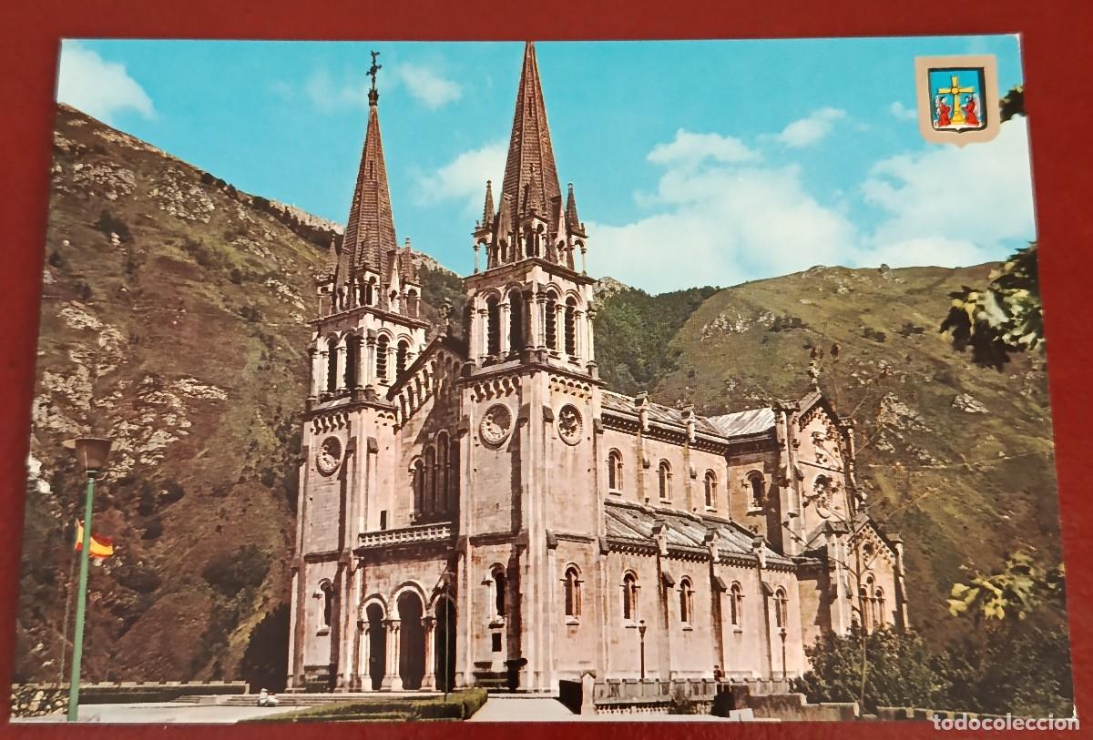 Postales: POSTAL BASILICA DE COVADONGA - ASTURIAS 1960 - COMERCIAL ESCUDO DE ORO
