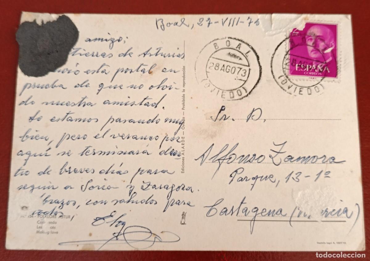 Postales: POSTAL FOLKLORE ASTURIANO 1975 - EDICIONES ALARDE - Foto 2