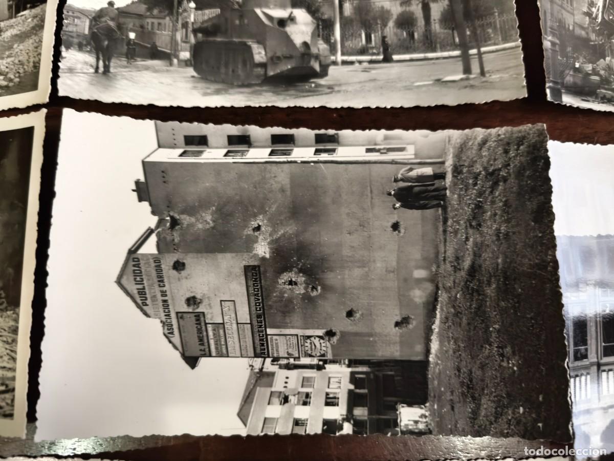 Postales: TARJETAS POSTALESD (8) REVOLUCI&Oacute;N DE ASTURIAS 1934. OVIEDO. F&Aacute;BRICA DE ARMAS, TANQUETA, EDIFICIOS DE