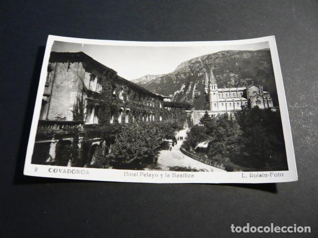 Postales: COVADONGA ASTURIAS HOTEL PELAYO Y LA BASILICA