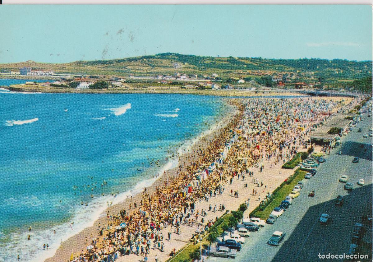Postales: ASTURIAS, COSTA VERDE, GIJ&Oacute;N, PLAYA - EDICIONES ALARDE N&ordm;4 - CIRCULADA 1966