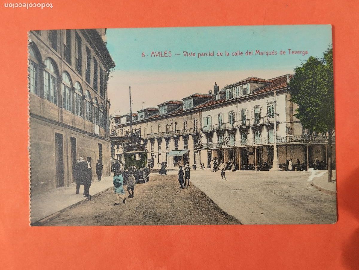 Postales: AVILES. VISTA PARCIAL DE LA CALLE DEL MARQU&Eacute;S DE TEVERGA