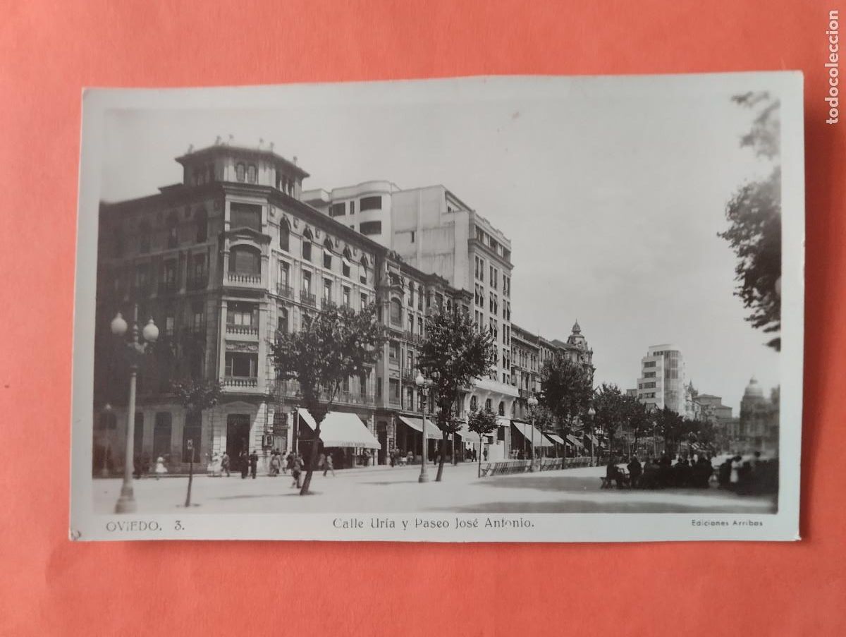 Postales: OVIEDO, CALLE URIA Y PASEO JOSE ANTONIO. ED. ARRIBAS N&ordm; 3.