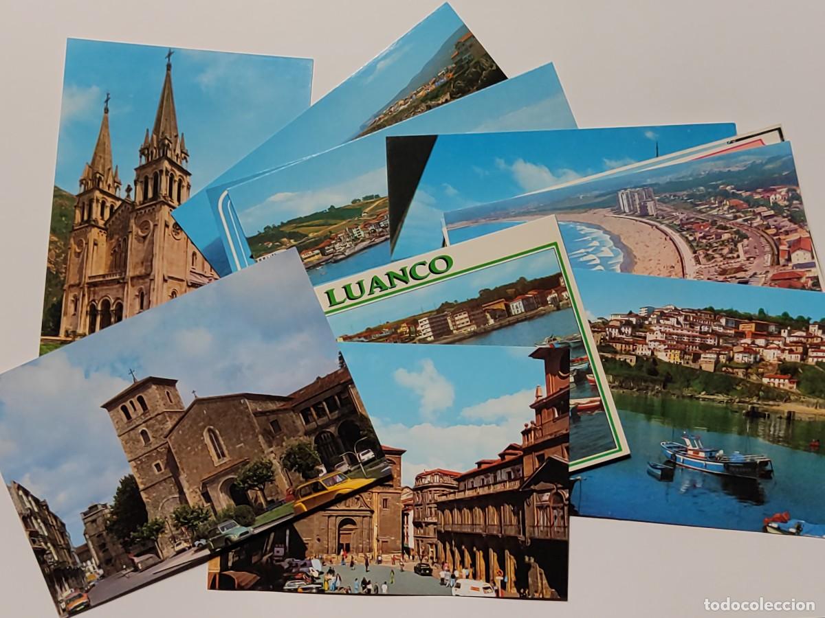 Postales: Lote 14 postales ASTURIAS Oviedo Luanco Covadonga Llanes Lastres Salinas Avil&eacute;s playa b&aacute;sica, etc