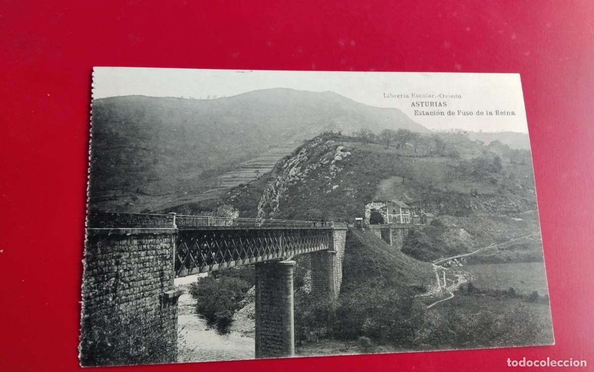 Postales: ASTURIAS ESTACION FUSO DE LA REINA, POSTAL ANTIGUA , BLANCO Y NEGRO