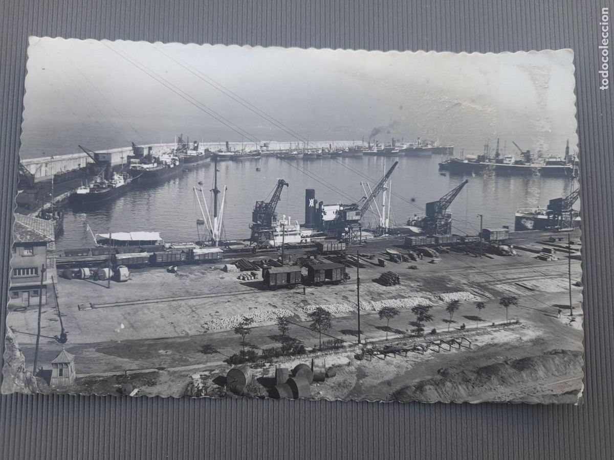 Postales: Postal gijon (Asturias) -32- Puerto del musel , a&ntilde;os 50 aprpx