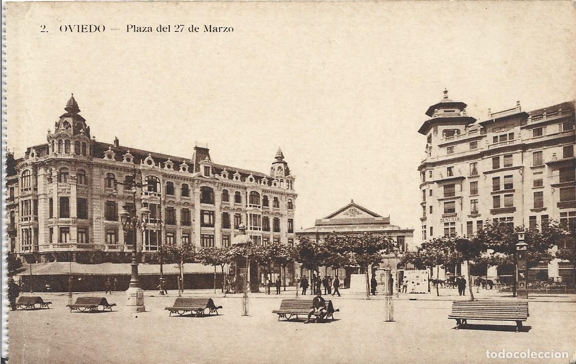 Postales: OVIEDO (ASTURIAS) - PLAZA DEL 17 DE MARZO - ED. Y FOT. COLLADA