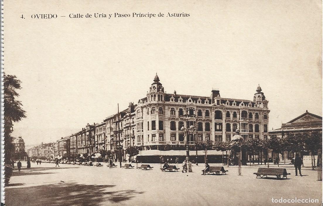 Postales: OVIEDO (ASTURIAS) -CALLE DE URIA Y PASEO PRINCIPE DE ASTURIAS - ED. Y FOT. COLLADA
