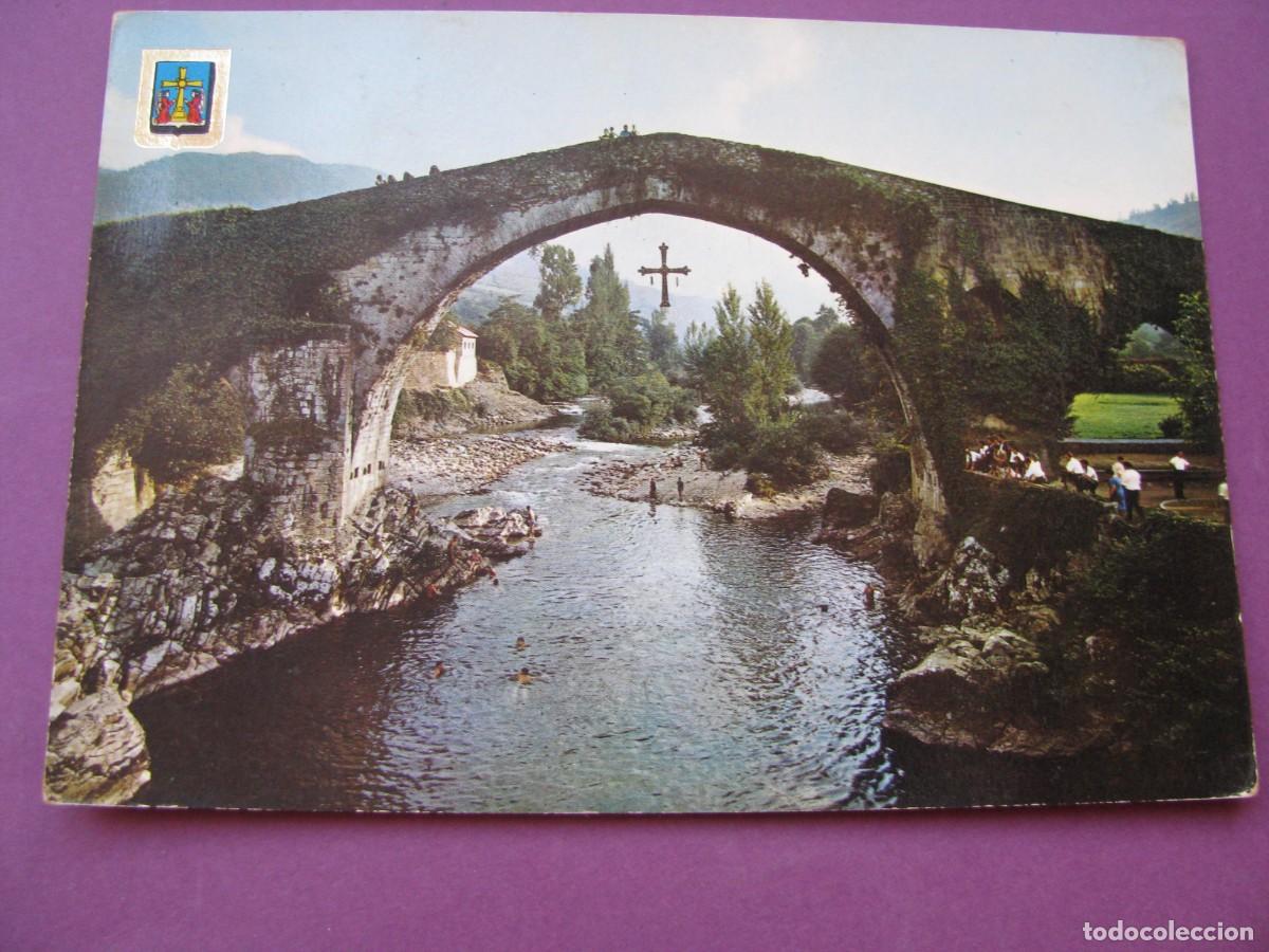 Postales: POSTAL DE ASTURIAS. PUENTE ROMANO. CANGAS DE ONIS. DOMINGUEZ 17. CIRCULADA