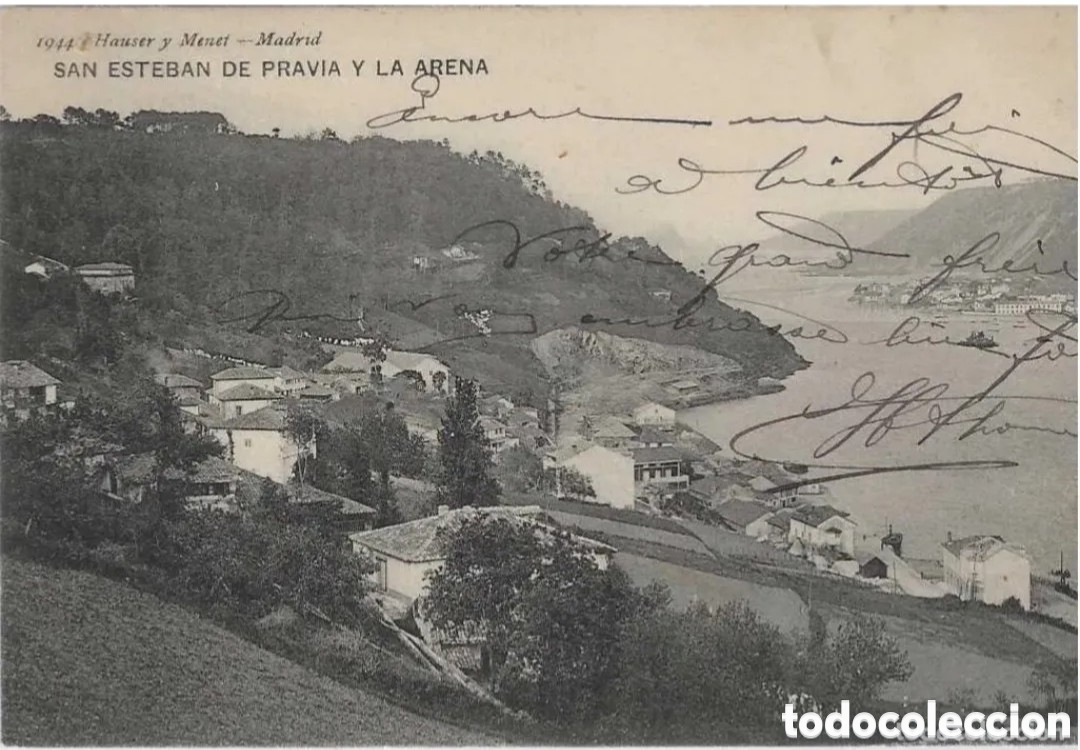 Cartes Postales: SAN ESTEBAN DE PRAVIA Y LA ARENA (ASTURIAS) - HAUSER Y MENET, MADRID