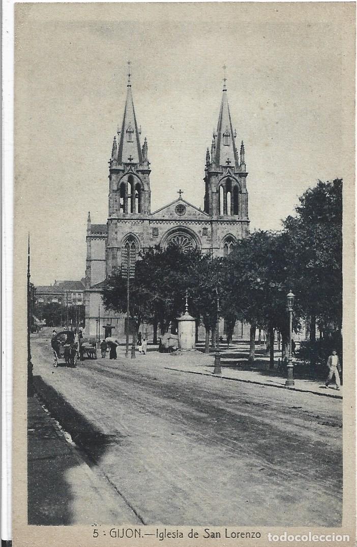 Cartes Postales: GIJ&Oacute;N (ASTURIAS) - IGLESIA DE SAN LORENZO - EDICION MASAVEN