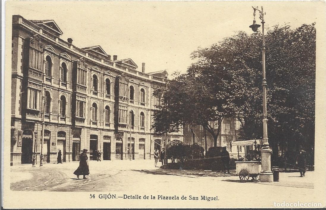 Cartes Postales: GIJ&Oacute;N (ASTURIAS) - DETALLE DE LA PLAZUELA DE SAN MIGUEL - GRAFOS, MADRID