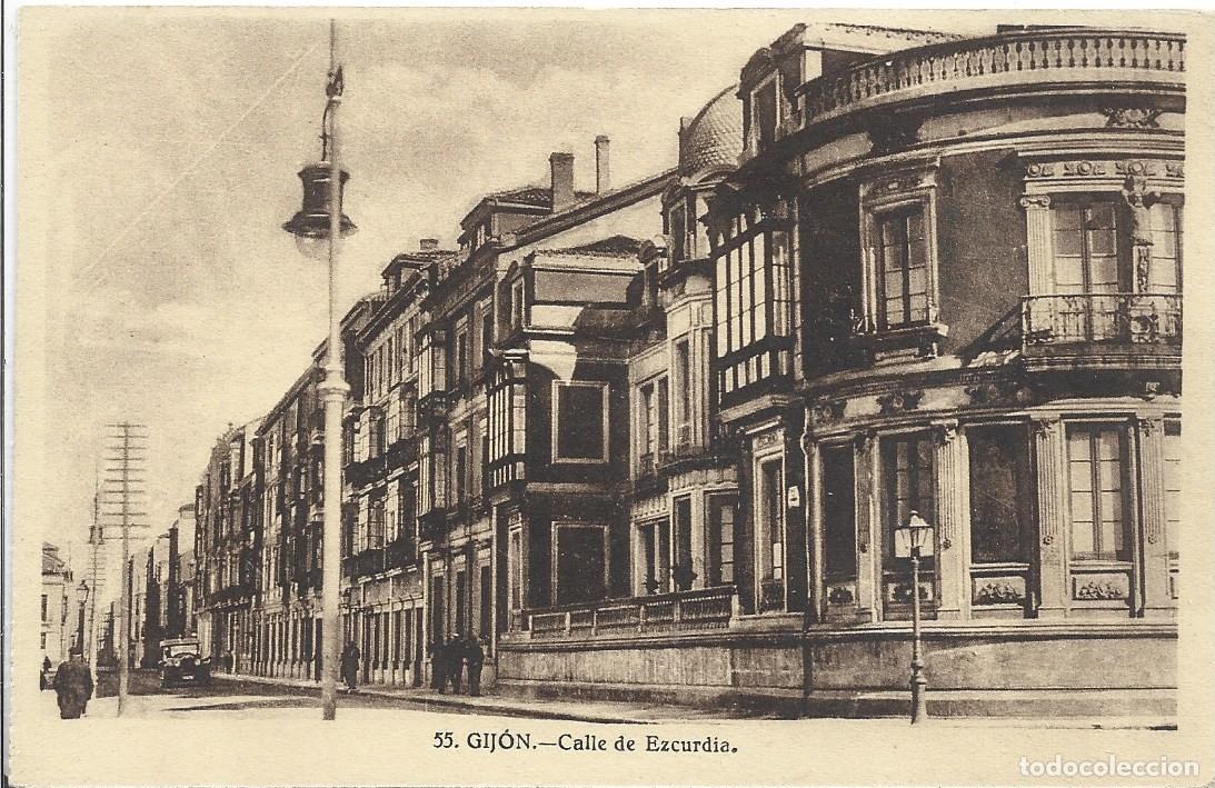 Cartes Postales: GIJ&Oacute;N (ASTURIAS) - CALLE DE EZCURDIA - GRAFOS, MADRID