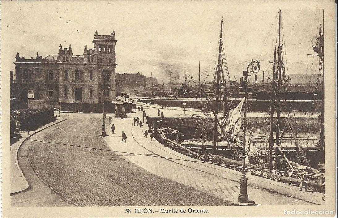 Cartes Postales: GIJ&Oacute;N (ASTURIAS) - MUELLE DE ORIENTE - GRAFOS, MADRID
