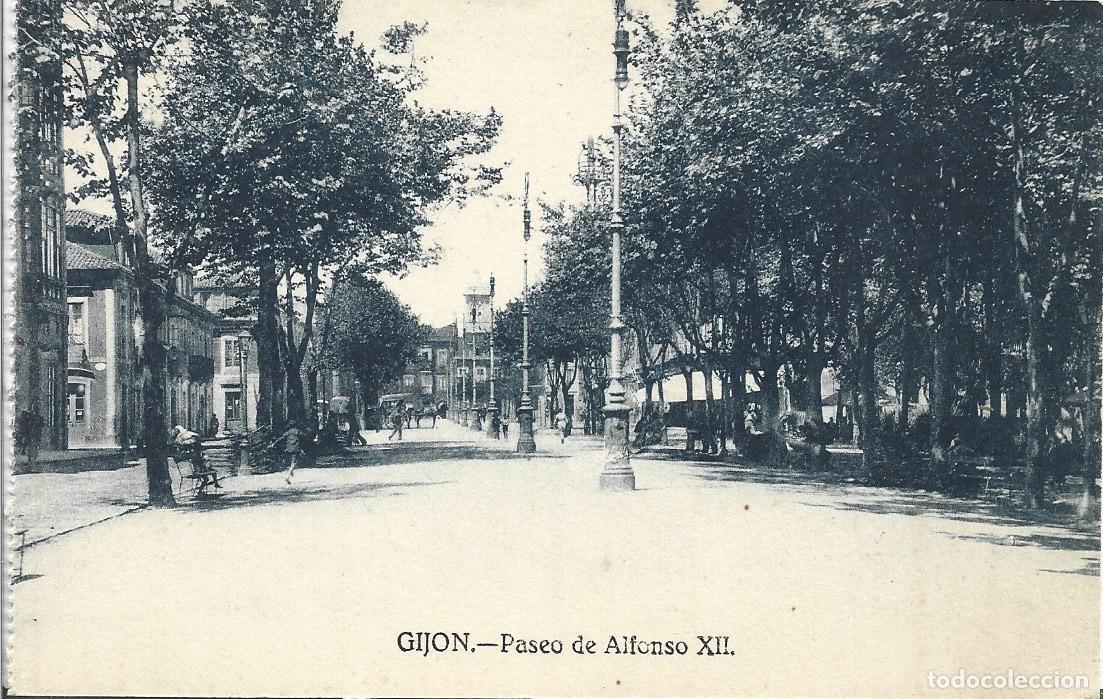 Cartes Postales: GIJ&Oacute;N (ASTURIAS) - PASEO DE ALFONSO XII - GRAFOS, MADRID