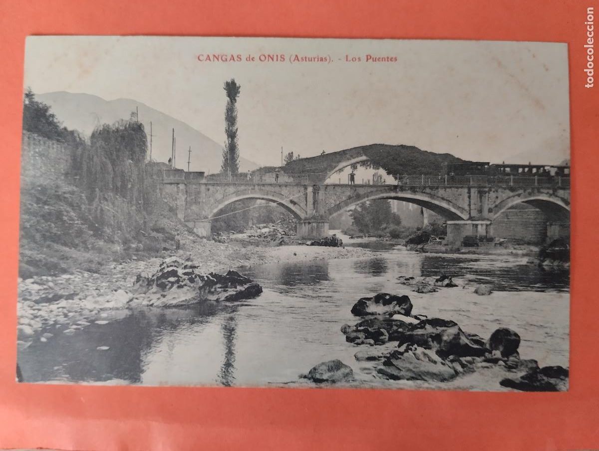 Postales: CANGAS DE ONIS (ASTURIAS). LOS PUENTES. TREN..