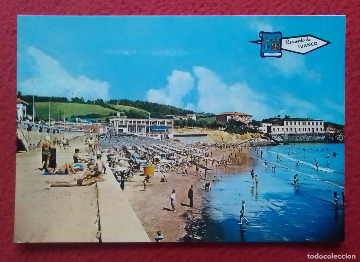 Postales: POSTAL POST CARD LUANCO ASTURIAS PLAYA BEACH PLAGE..BA&Ntilde;ISTAS..ED. PERGAMINO FIR..POSTKARTE RECUERDO.