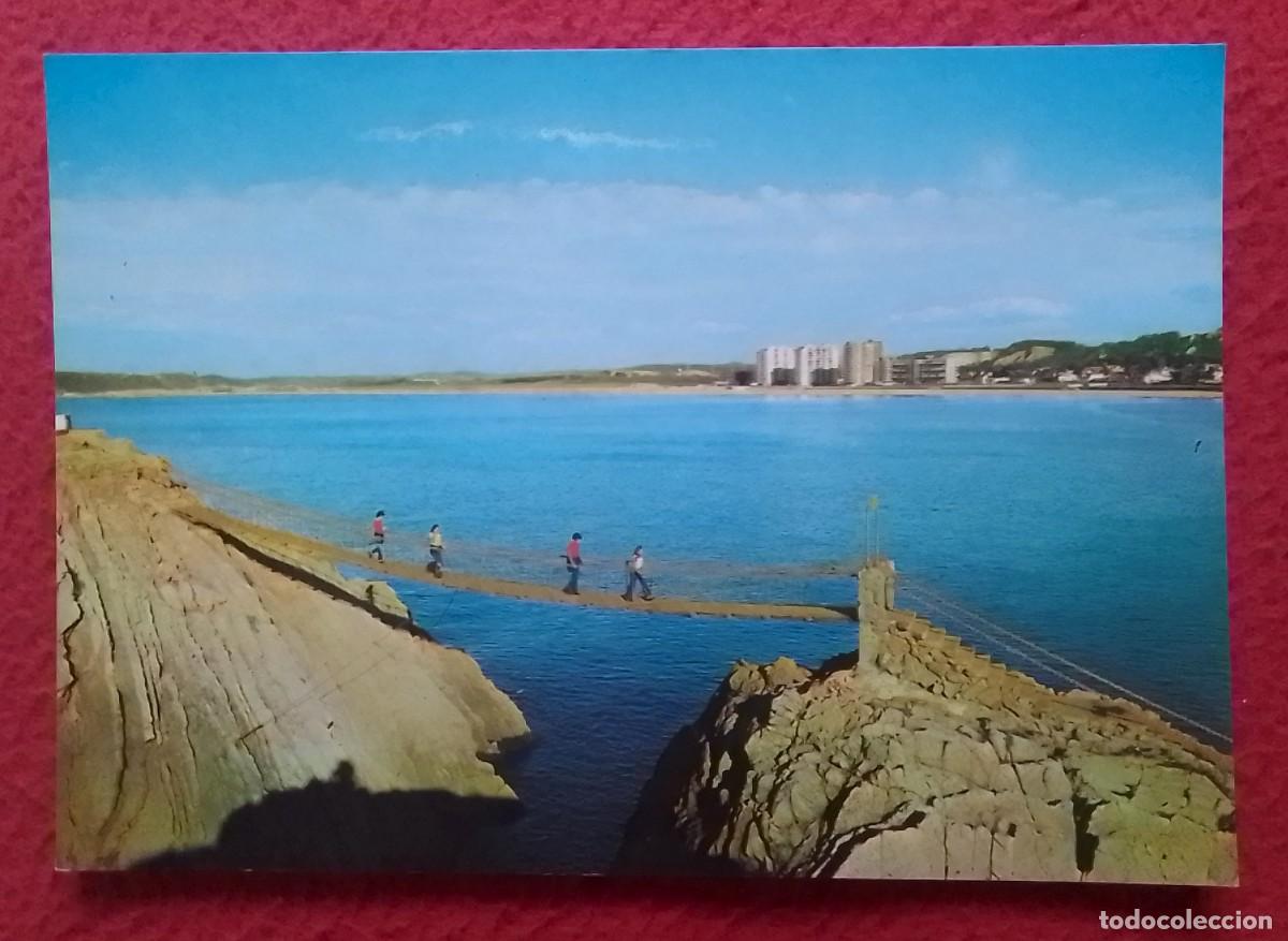 Postales: ANTIGUA POSTAL POST CARD ASTURIAS SALINAS PUENTE COLGANTE PONT PENDANT HANGING BRIDGE..SPAIN ESPAGNE