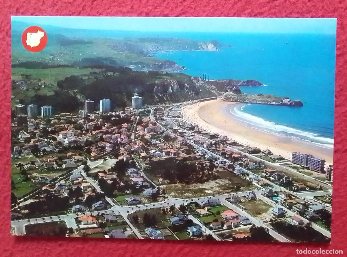 Postales: ANTIGUA POSTAL POST CARD ASTURIAS SPAIN ESPAGNE SALINAS VISTA A&Eacute;REA AERIAL VIEW VUE..CARTE POSTALE..