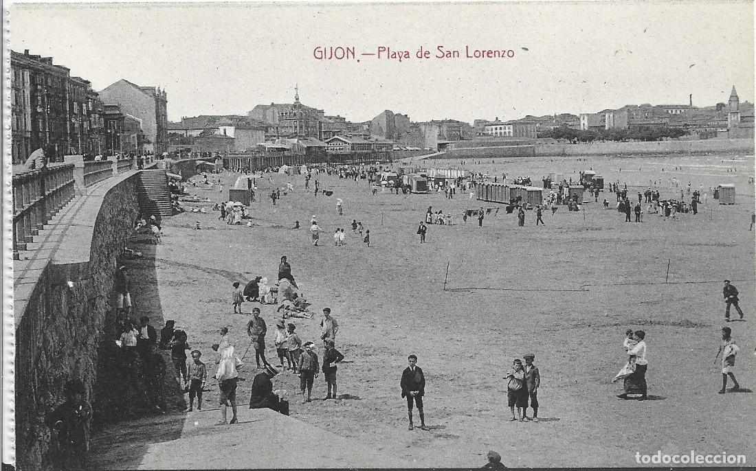 Postales: GIJON (ASTURIAS) - PLAYA DE SAN LORENZO - EDITOR F. MATOS
