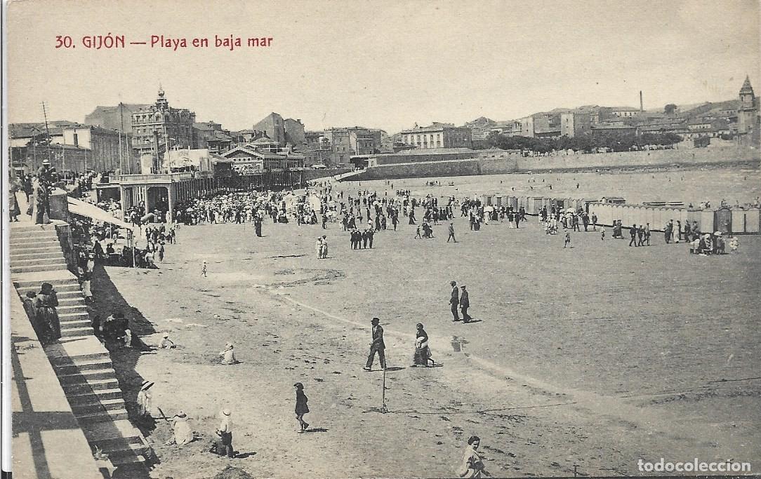 Postales: GIJON (ASTURIAS) - PLAYA DE BAJA MAR - EDITOR F. MATOS