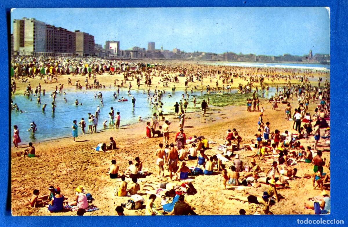 Postales: POSTAL SIN CIRCULAR GIJON 1 PLAYA DE SAN LORENZO EDITA VALMAN
