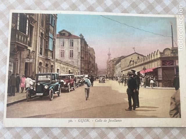Postales: GIJ&Oacute;N. N&ordm; 50. Calle de Jovellanos. Foto L. Roisin. Postal sin circular