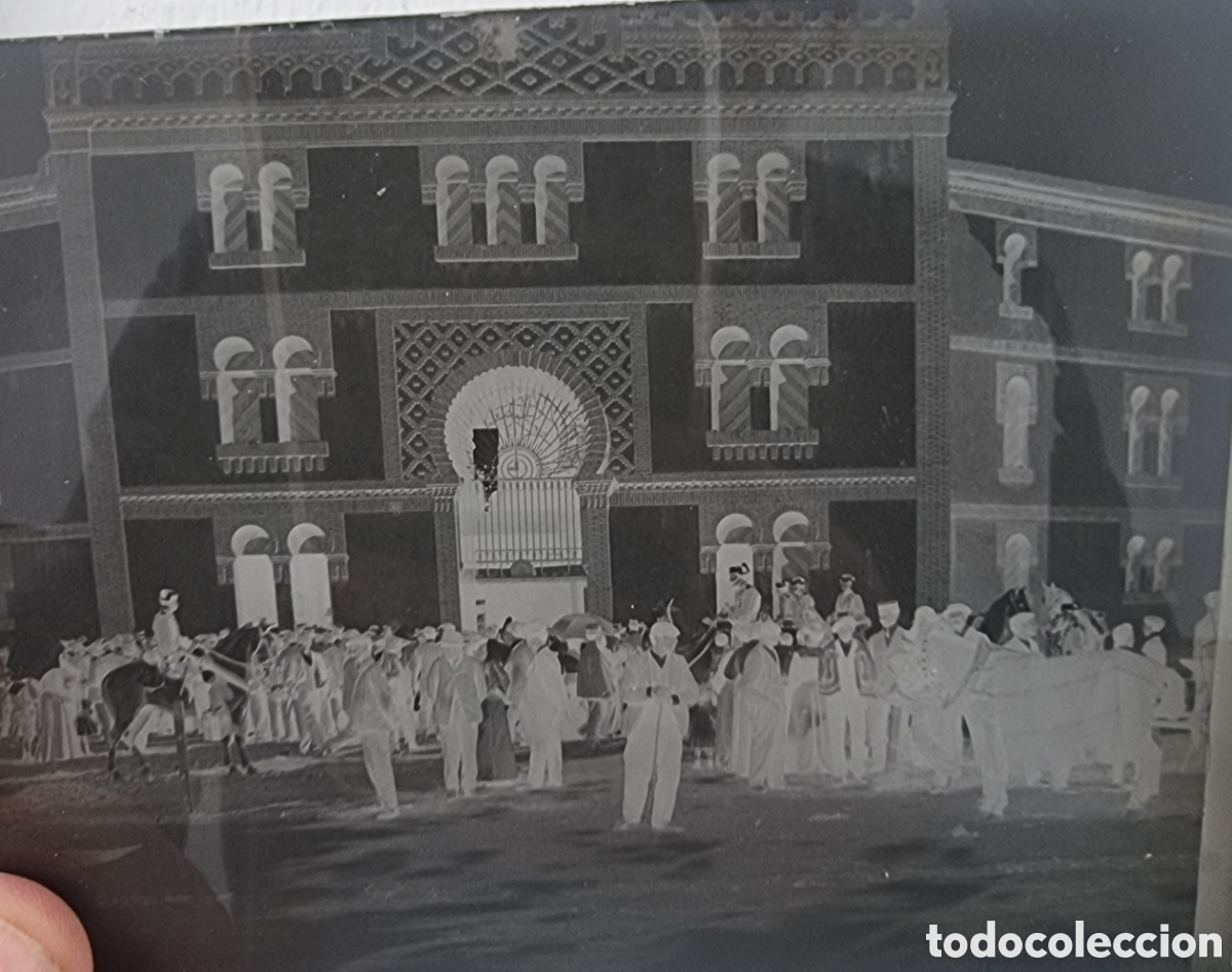 Postales: Gij&oacute;n Asturias foto en cristal original 1908 plaza de toros muy rara una joya!!!