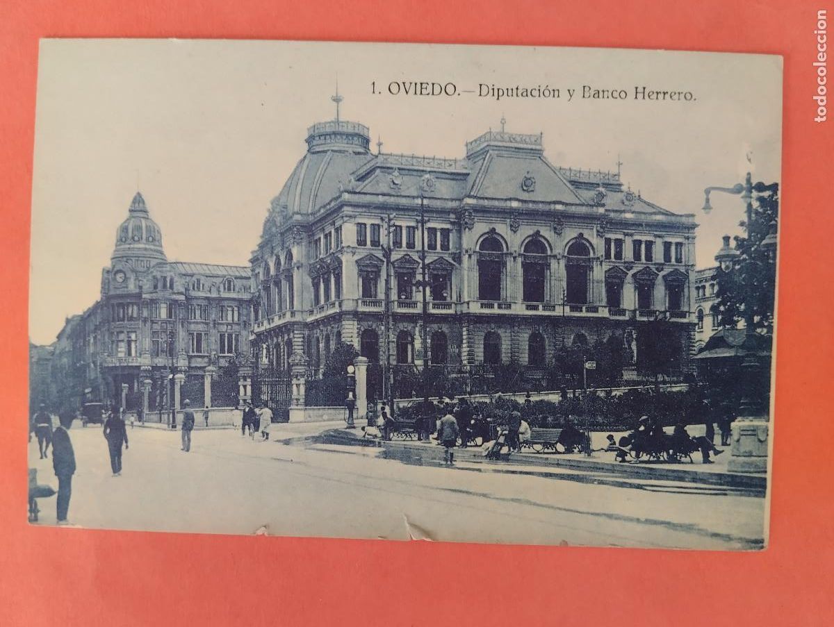 Postales: OVIEDO. DIPUTACION Y BANCO HERRERO. ED. CADRECHA.