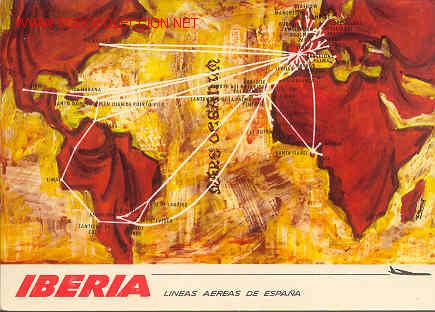 Postales: IBERIA , MARCA DE RUTA . Circulada. - Foto 1