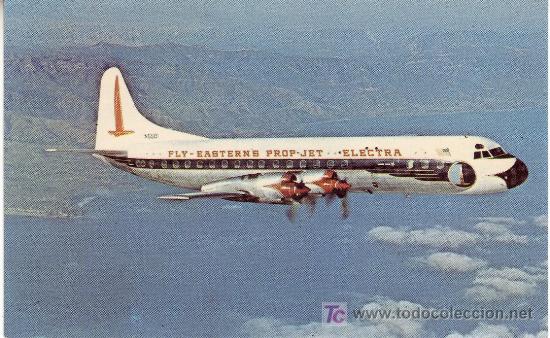 Postales: Postal de Avion EASTERN AIR LINES-Lockheed L-188A Electra - Foto 1