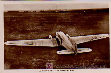 Postales: A JUNKERS G 24 MONOPLANE. - Foto 1