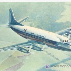 Postales: POSTAL AIR FRANCE VICKERS VISCOUNT, CIRCULADA LONDRES A VALENCIA 1957. Lote 23478379
