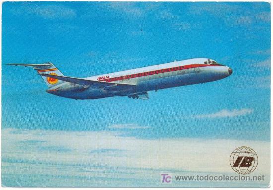 Postales: IBERIA, DC-9 DOUGLAS JET - Foto 1