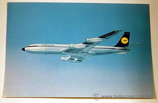 Postales: LUFTHANSA-BOEING 707 INTERCONTINENTAL JET.No ciculada. - Foto 1