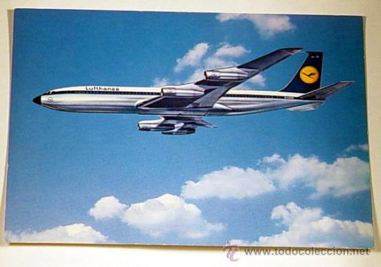 Postales: LUFTHANSA-BOEING 707 INTERCONTINENTAL JET.No circulada. - Foto 1