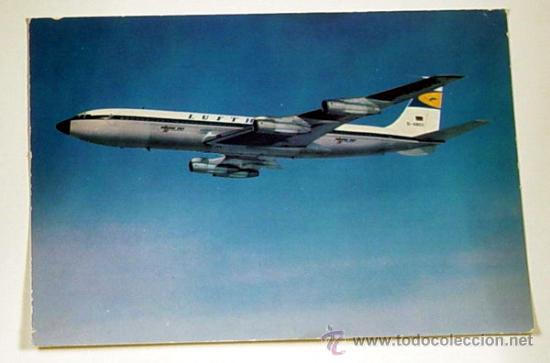 Postales: LUFTHANSA-BOEING 707 INTERCONTINENTAL.No circulada. - Foto 1