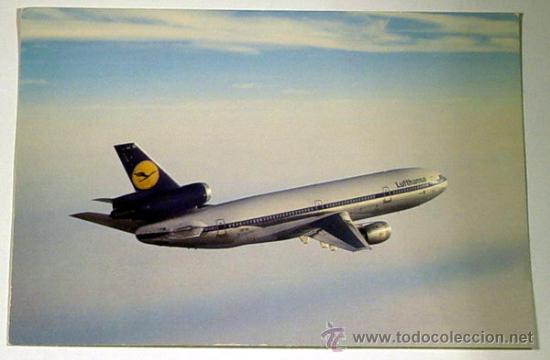 Postales: LUFTHANSA DC 10.Esta escrita. - Foto 1