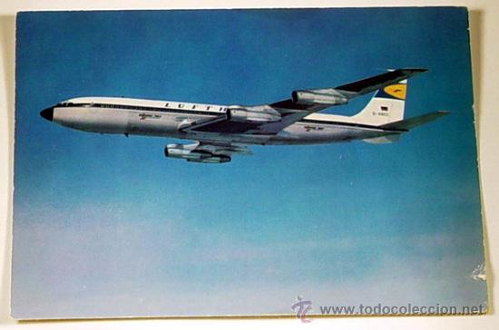 Postales: LUFTHANSA BOEING 707 INTERCONTINENTAL.No circulada. - Foto 1