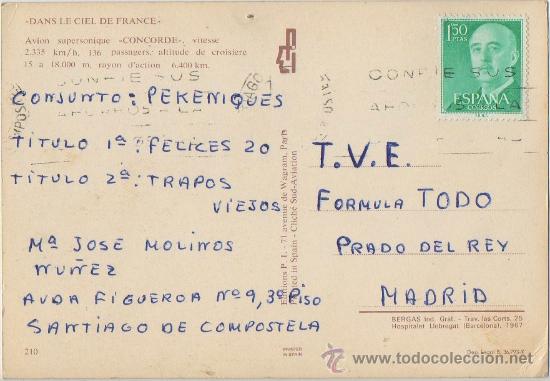 Postales: TARJETA POSTAL DE AVION CONCORDE - Foto 2