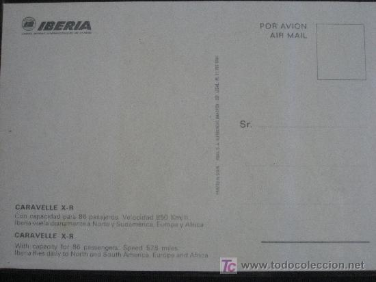 Postales: Iberia. Caravelle X-R. postal sin circular - Foto 2