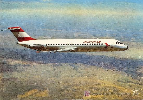 Postales: DC 9 DE AUSTRIAN AIRLINES - Foto 1