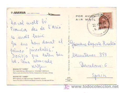 Postales: IBERIA. BOEING 747 JUMBO - Foto 2