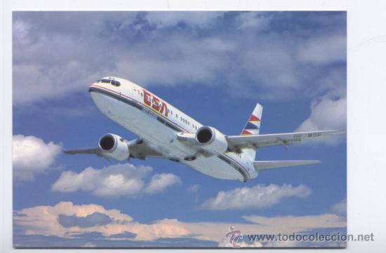 Postales: POSTAL TEMA AVION, CSA, BOEING B737-400 - Foto 1