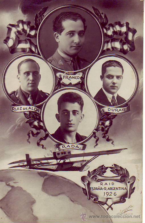 Postales: raid - espa&ntilde;a-argentina 1926 - Foto 1