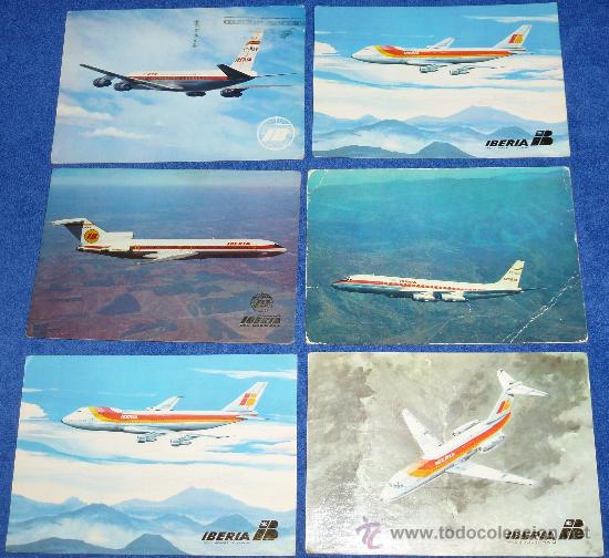 Postales: Lote de 6 postales de Iberia - Foto 1
