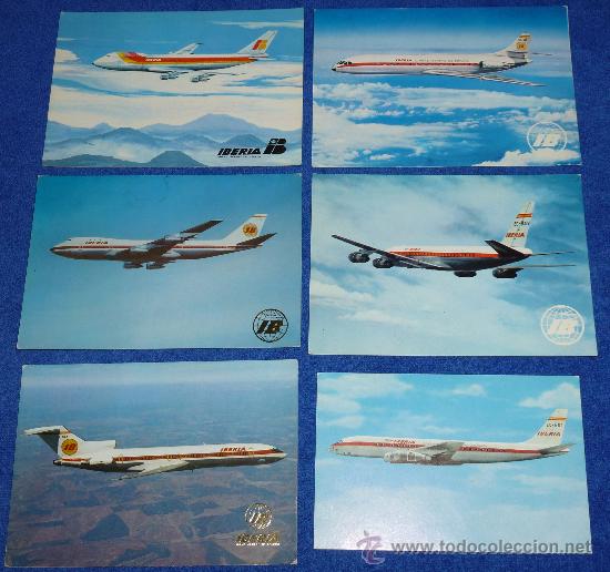 Postales: Lote de 6 postales de Iberia - Foto 1