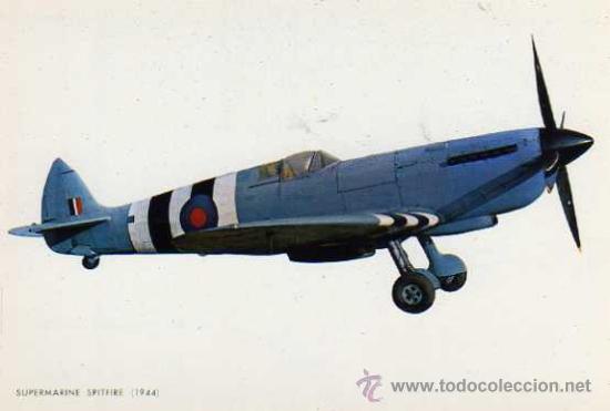 Postales: SUPERMARINE SPITFIRE 1944 SIN CIRCULAR EDICIONES C. Y Z. - Foto 1